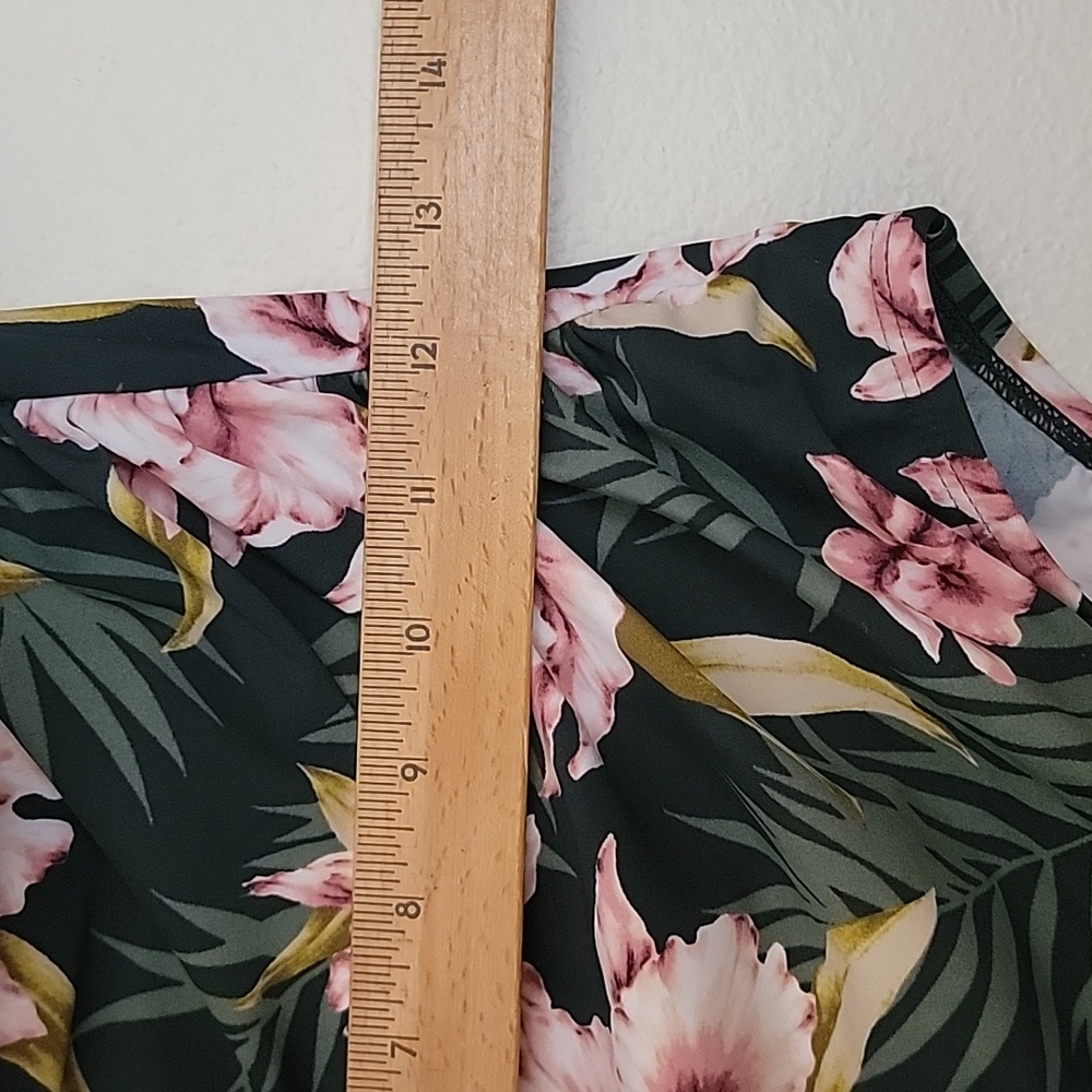Kona Sol Grren & Pink Floral  Strapless One Piece Bathing Suit M - Picture 10 of 15